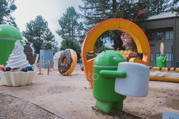ex playground with Android toy at Google Visitor Center in Mountain View