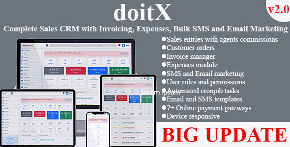 Doitx : Complete Sales Crm With Invoicing, Expenses, Bulk Sms And Email Marketing