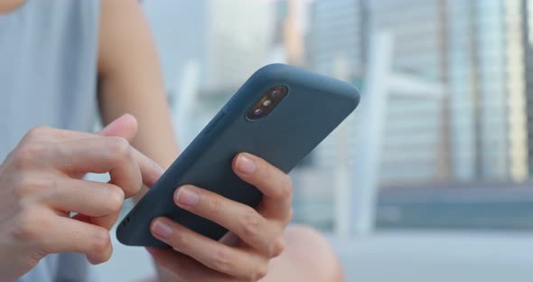 Close up of woman use of mobile phone