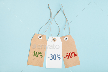 blue background. Seasonal sale in stores