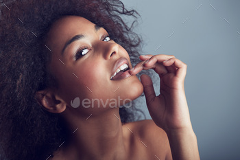 geous young woman flirting with the camera