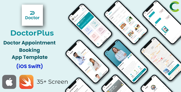 Doctor Appointment Booking App Template in iOS Swift | DoctorPlus