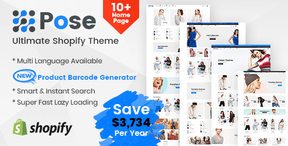 Pose – Fashion Shopify Theme Multipurpose Responsive Template