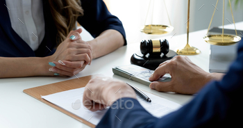 ayment or mortgage fees to his female real estate agent. Property Investment concept.