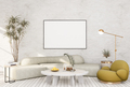 mock up poster frame in modern interior fully furnished rooms background, living room, - PhotoDune Item for Sale