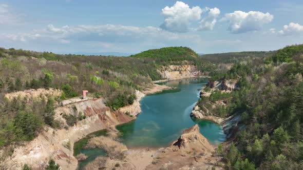 Aerial view of Lake Rudabanya in Hungary