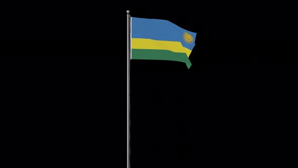 Rwanda Flag Pole Loops With Alpha