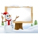Snowman Christmas Snow Sign Landscape Scene - GraphicRiver Item for Sale