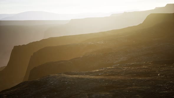 Desert Landscape on the Volcanic Island of Canary Islands