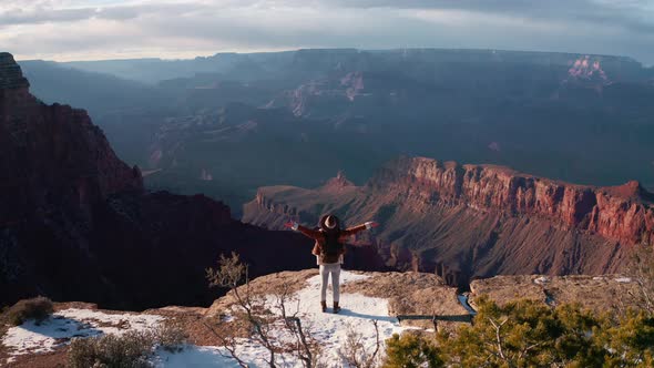 Happy girl in the Grand Canyon 