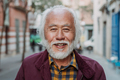 Portrait of happy Asian senior man smiling in front of camera - PhotoDune Item for Sale