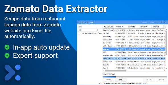 Extrax - Zomato Data Extractor