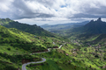 Mountainous green Santiago Island landscape in rain season in Cape Verde - PhotoDune Item for Sale