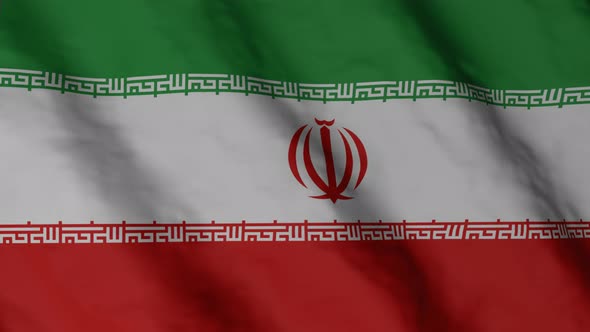 Iranian flag waving in the wind.
