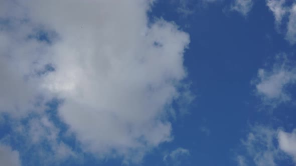 Timelapse Beautiful Blue Sky with Clouds Background Before Storm