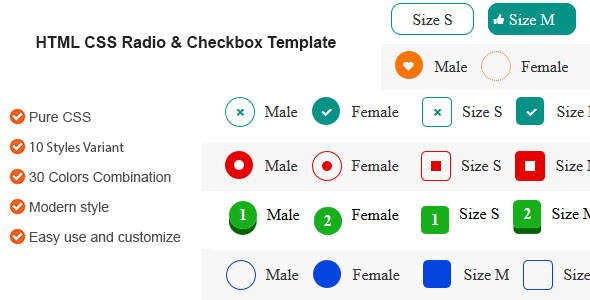 HTML CSS Radio and Checkbox Template