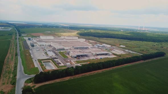 Aerial Footage of a Large Industrial Complex