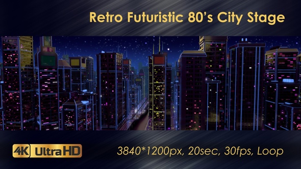 Retro Futuristic 80's City Stage