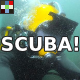 Scuba Underwater Diver Breathing