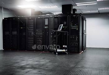 f a server room inside a data center