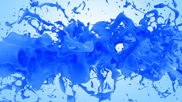 Two Blue Paint Streams Collision