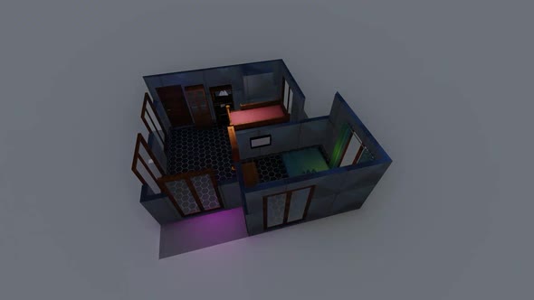 Isometric position of the bedroom