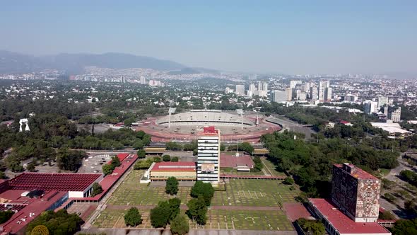 Aerial view of UNAM in mexico city