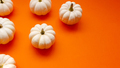 Halloween flat lay composition of black  bats and pumpkins on orange background. Halloween concept. - PhotoDune Item for Sale