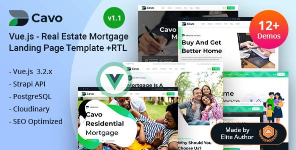 Cavo - Vuejs Real Estate & Mortgage Landing Template