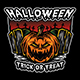 Scary Halloween Pumpkin Vector Illustration T-shirt Design - GraphicRiver Item for Sale
