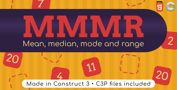 MMMR: Mean, median, mode and range - HTML5 Math game