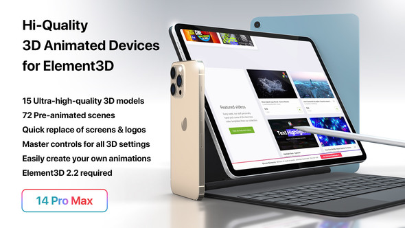 Hi-Quality 3D Animated Devices for Element3D