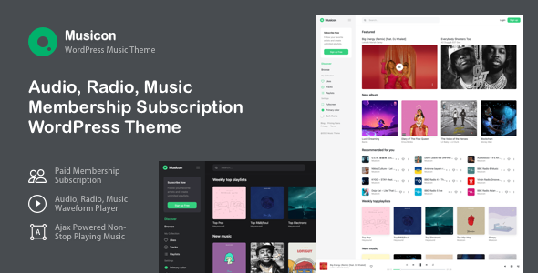 Musicon – WordPress Membership Music Theme