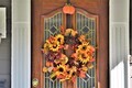 Front door entrance with colorful Fall wreath - PhotoDune Item for Sale