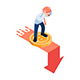 Isometric Businessman Standing on Bitcoin and Cryptocurrency Price Crash Graph - GraphicRiver Item for Sale
