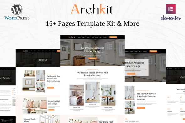 Archkit - Architecture & Interior Elementor Pro Template Kit