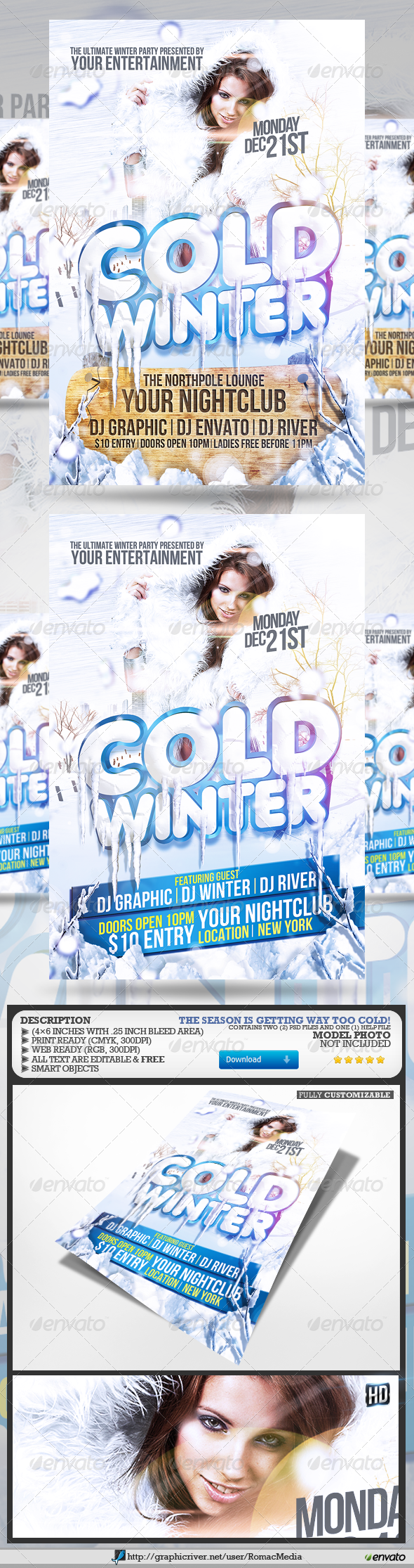Cold Winter Party Flyer