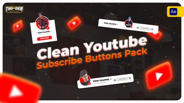 Clean YouTube Subscribe Buttons Pack