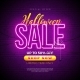 Halloween Sale Banner Illustration with Neon Light - GraphicRiver Item for Sale