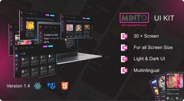 Minto - ReactJs NFT Marketplace UI kit