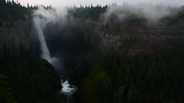 Helmcken Falls Wide Shot Morning Mist