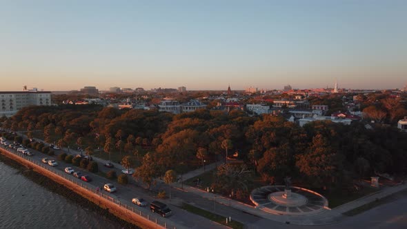 Battery Park in historic district of Charleston