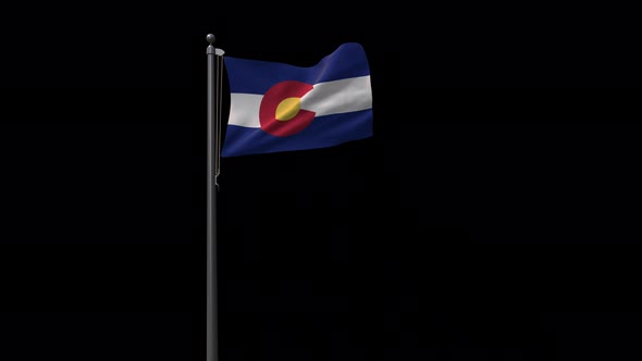 Colorado State Flag, 4K Prores 4444 Footage With Alpha