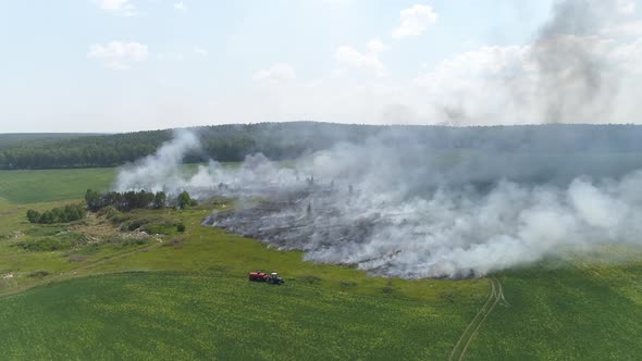 Aerial view of Fire in the field 02