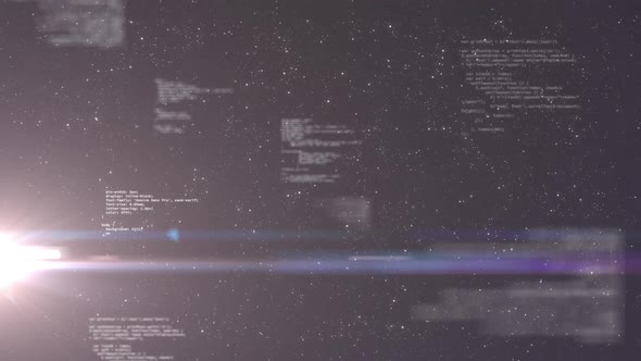 Digital data processing and recording with stars in the background alt