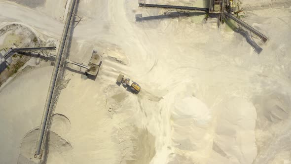 Aerial view of sand quarry, 