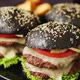 Delicious Black Hamburger with Patties and Cheese - VideoHive Item for Sale
