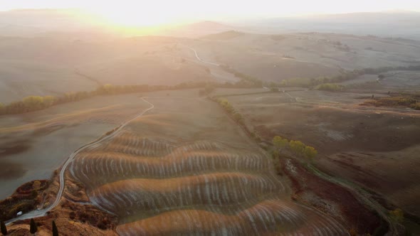 Val d'Orcia Tuscany Aerial View