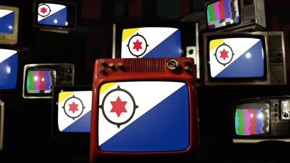 Flag of Bonaire on Retro TVs.