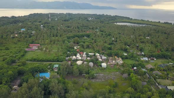 Aerial Footage of Gili Meno Island in Indonesia